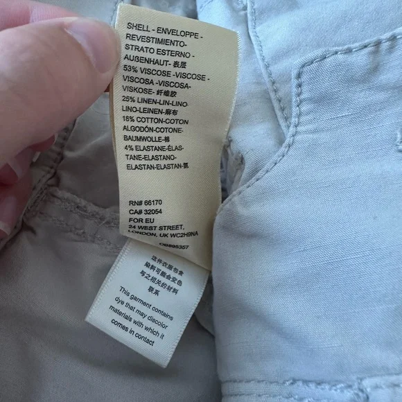 Anthropologie Colette Linen Wideleg Cream Trousers - Picture 9 of 10